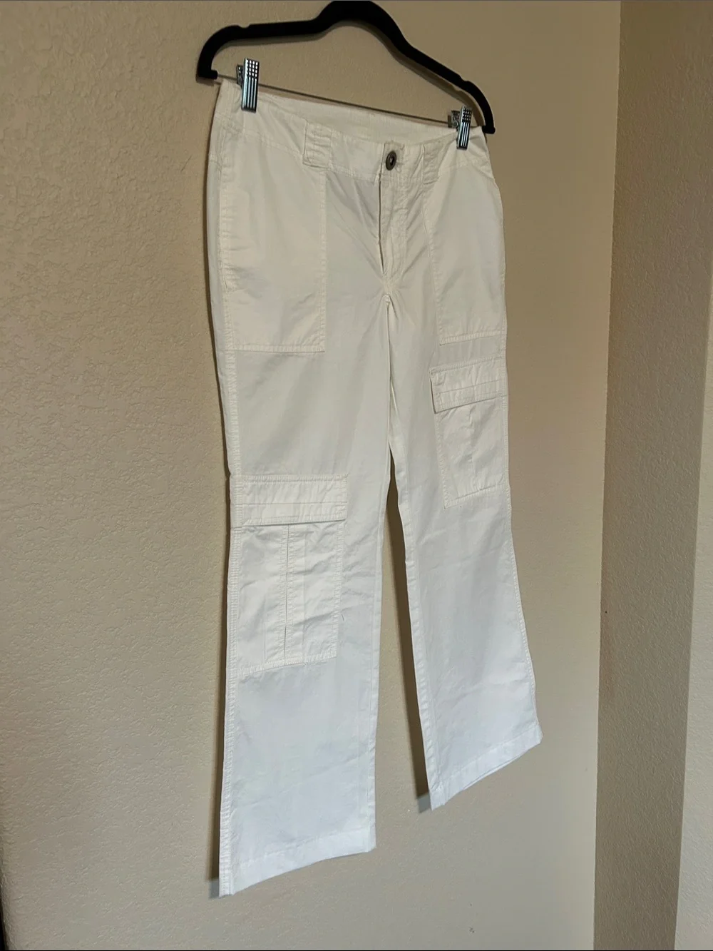 Free People The Thing Is Low Rise Utility Pants White Size 0 Y2K Cargo Wide Leg